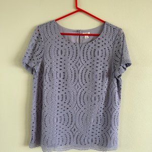 Lavendar J. Crew Lace Blouse Top